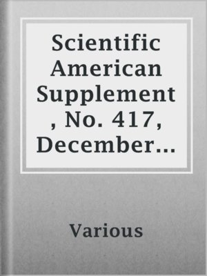 cover image of Scientific American Supplement, No. 417, December 29, 1883